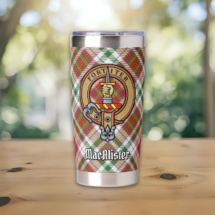 Gourde Isotherme Cimier du clan MacAlister sur tartan de robe de so