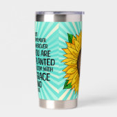 Gourde Isotherme Citation et tournesol tiré à la main (Gauche)