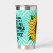 Gourde Isotherme Citation et tournesol tiré à la main (Gauche)