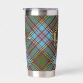 Gourde Isotherme Clan Anderson Crest sur Tartan (Gauche)