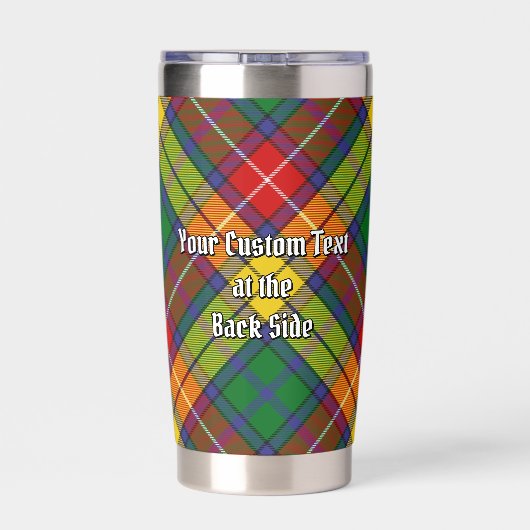 Gourde Isotherme Clan Buchanan Crest sur Tartan (Couvercle)
