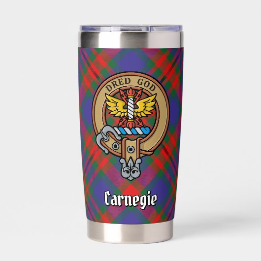 Gourde Isotherme Clan Carnegie Crest sur Tartan (Extérieur)