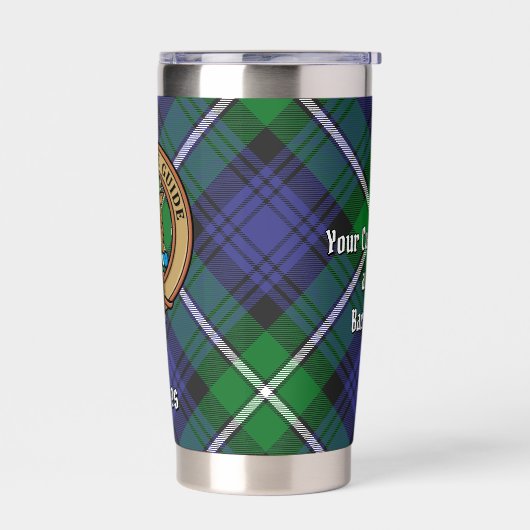 Gourde Isotherme Clan Forbes Crest sur Tartan (Gauche)