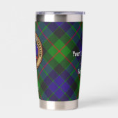 Gourde Isotherme Clan Gunn Crest sur Tartan (Gauche)