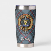Gourde Isotherme Clan MacKay Crest sur Blue Tartan (Extérieur)