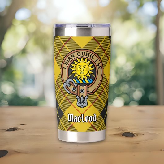 Gourde Isotherme Clan MacLeod de Lewis Crest sur Tartan
