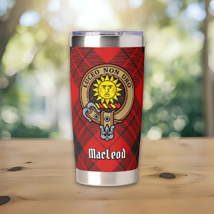 Gourde Isotherme Clan MacLeod de Raasay Blason sur Tartan