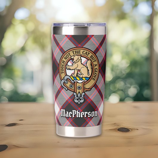 Gourde Isotherme Clan MacPherson Crest sur la chasse Tartan