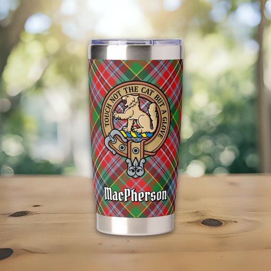 Gourde Isotherme Clan MacPherson Crest sur Tartan