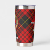 Gourde Isotherme Clan MacQueen Crest sur Tartan (Gauche)