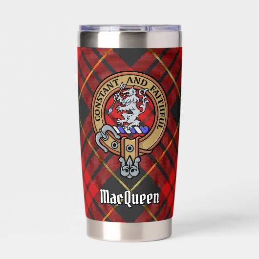 Gourde Isotherme Clan MacQueen Crest sur Tartan (Extérieur)