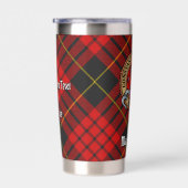 Gourde Isotherme Clan MacQueen Crest sur Tartan (Gauche)