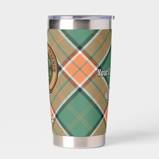 Gourde Isotherme Clan Pollock Crest sur Tartan (Gauche)