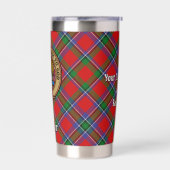 Gourde Isotherme Clan Sinclair Crest sur Red Tartan (Gauche)