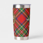 Gourde Isotherme Clan Stewart Crest sur Royal Tartan (Gauche)