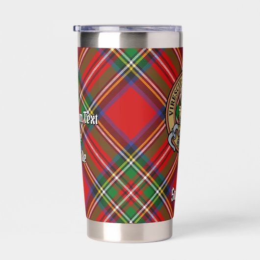 Gourde Isotherme Clan Stewart Crest sur Royal Tartan (Gauche)