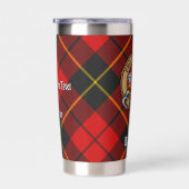 Gourde Isotherme Clan Wallace Crest sur Tartan (Gauche)