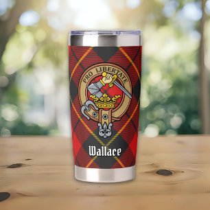 Gourde Isotherme Clan Wallace Crête sur Tartan