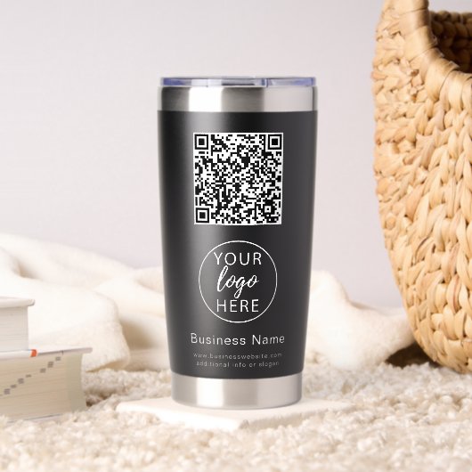Gourde Isotherme Code QR Entreprise (Salon (pivotée))