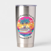 Gourde Isotherme Commémoration des vacances de croisière en famille (Gauche)