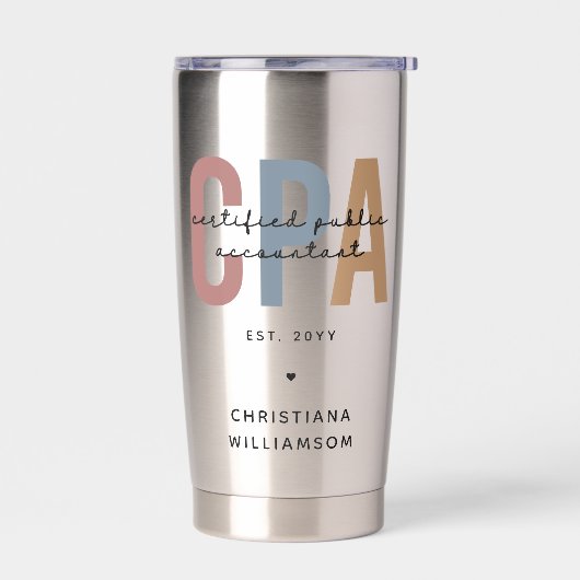 Gourde Isotherme Comptable Public Certifié CPA Retro (Gauche)