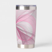 Gourde Isotherme Conception Abstraite de fractal rose pâle moderne (Couvercle)