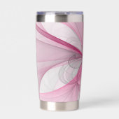 Gourde Isotherme Conception Abstraite de fractal rose pâle moderne (Extérieur)
