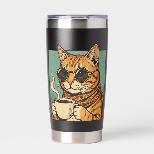 Gourde Isotherme Conception de style rétro pour café Cool Cat pour (Extérieur)