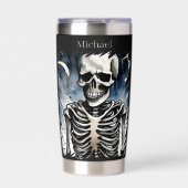 Gourde Isotherme Cool amateurs de squelette ajouter un nom (Extérieur)