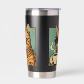 Gourde Isotherme Cool Cat Coffee Retro Style Design for Cat Lovers (Gauche)