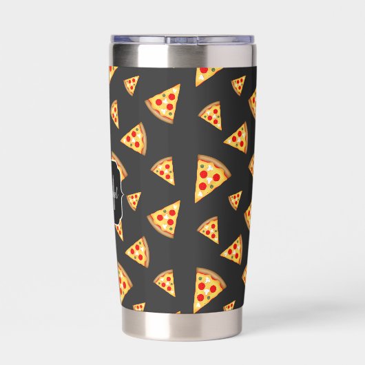 Gourde Isotherme Cool fun pizza tranches motif gris foncé Monogramm (Couvercle)
