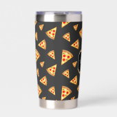 Gourde Isotherme Cool fun pizza tranches motif gris foncé Monogramm (Extérieur)