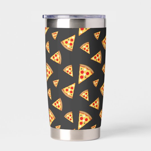 Gourde Isotherme Cool fun pizza tranches motif gris foncé Monogramm (Gauche)