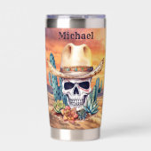 Gourde Isotherme Cool Western Skull ajouter nom (Extérieur)