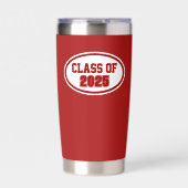 Gourde Isotherme Couleurs de l'école rouge et blanche Année de clas (Extérieur)