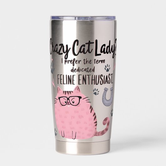 Gourde Isotherme Crazy Cat Lady? Funny Cat Lover Gift (Couvercle)