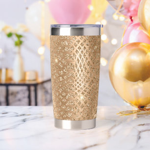 Gourde Isotherme Crête de serpent à Parties scintillant de Glam Or