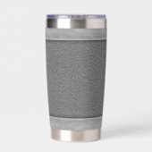 Gourde Isotherme Crochets en cuir gris faux Monogramme Nom personna (Couvercle)