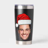 Gourde Isotherme Custom Face Photo Santa Hat Christmas (Couvercle)