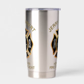 Gourde Isotherme Custom Gold Fire Department Firefighter Badge (Gauche)