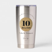 Gourde Isotherme Custom logo 10 Years of Service Award Gold seal (Extérieur)