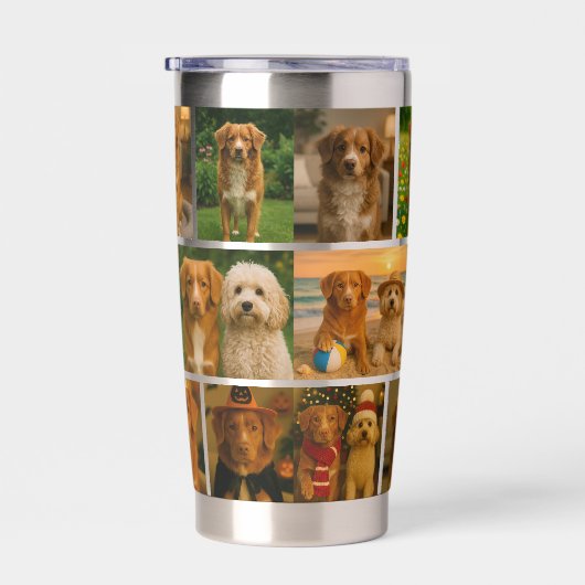 Gourde Isotherme Custom personalized 16 photo collage template (Gauche)