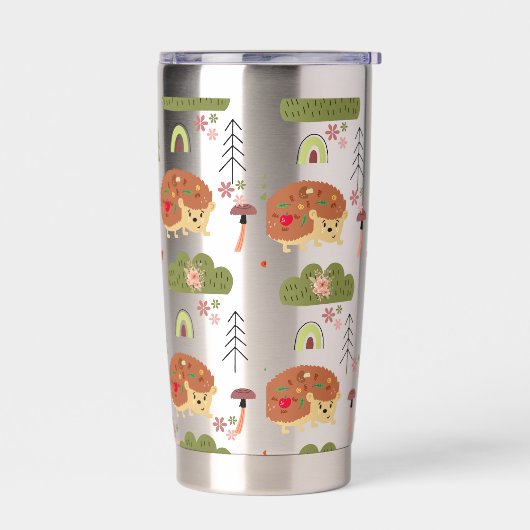 Gourde Isotherme Cute Hedgehog Nature Floral Rainbow Motif (Gauche)