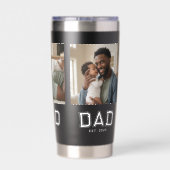 Gourde Isotherme Dad Established 3 Photo Collage Customized Black (Couvercle)