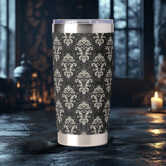 Gourde Isotherme Dark Damask Design