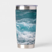 Gourde Isotherme Deep Blue Ocean Wave Custom Image Personalized (Gauche)