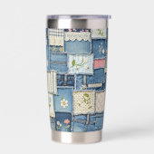 Gourde Isotherme Denim Patchwork (Gauche)