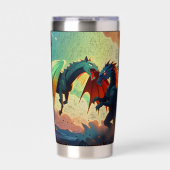 Gourde Isotherme Dragon vs Pegasus - Fantasy Art (Extérieur)