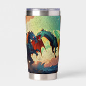 Gourde Isotherme Dragon vs Pegasus - Fantasy Art (Couvercle)