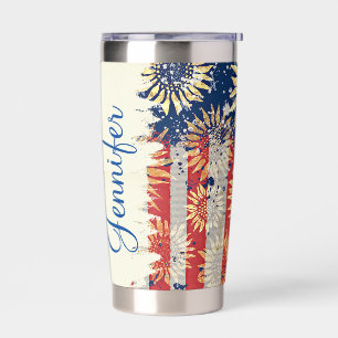Gourde Isotherme Drapeau et tournesols personnalisés